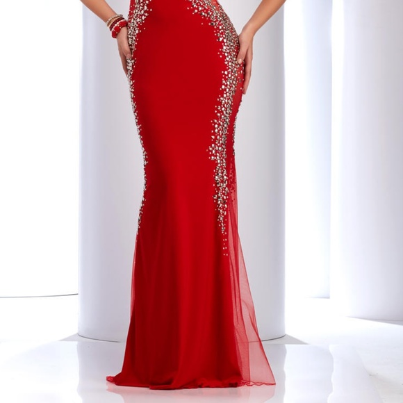 Authentic NEW Clarisse 2627 Red Prom Gown - Picture 6 of 8